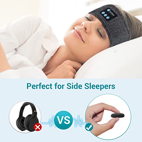 Sleep Headphones Bluetooth Headband, Wireless Soft Sleeping Headphones with White Noise and Ultra-Thin Speakers Perfect for Side Sleepers, Running, Workout, Jogging, Yoga, Insomnia (Grey)