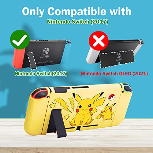 Xcitifun Designed for Nintendo Switch Case Switch Joy-Con TPU Cases for Girls Boys Kids Cute Kawaii Cartoon Character Protective Shell Compatible with Nintendo Switch Controller Cover - Yellow Mouse