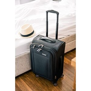 Samsonite Saire LTE Softside Expandable Luggage with Spinners, Black, 2PC SET (Carry-on/Medium)