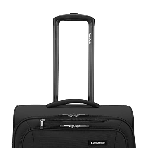 Samsonite Saire LTE Softside Expandable Luggage with Spinners, Black, 2PC SET (Carry-on/Medium)