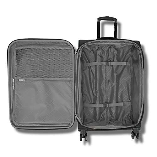 Samsonite Saire LTE Softside Expandable Luggage with Spinners, Black, 2PC SET (Carry-on/Medium)