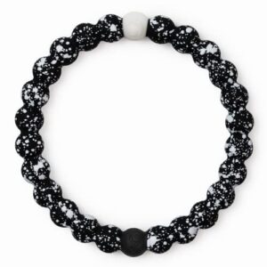 lokai silicone beaded bracelet for women & men, black splatter - medium, 6.5 inch circumference - silicone jewelry fashion bracelet slides on for comfortable fit