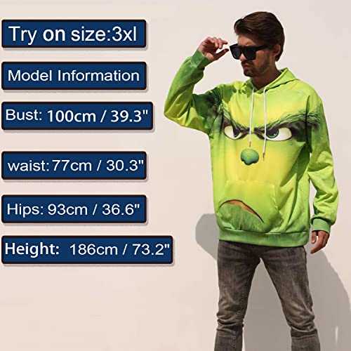 Gouvplr Unisex Christmas Hoodie Novetly Casual Sweatshirt Halloween Pullover Hooded With Pocket