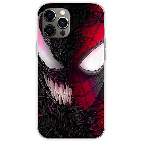 Compatible with iPhone 13 Mini Case Fans Red Man Vs Black Guardian Face Half for Boy Girls Lady Men Soft TPU Shockproof Silicone Phone Protective Case Cover