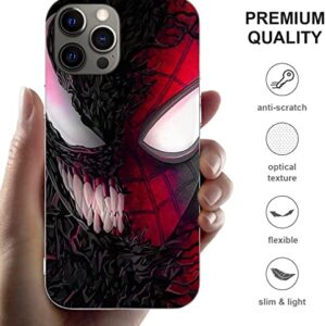 Compatible with iPhone 13 Mini Case Fans Red Man Vs Black Guardian Face Half for Boy Girls Lady Men Soft TPU Shockproof Silicone Phone Protective Case Cover