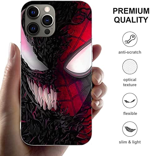 Compatible with iPhone 13 Mini Case Fans Red Man Vs Black Guardian Face Half for Boy Girls Lady Men Soft TPU Shockproof Silicone Phone Protective Case Cover