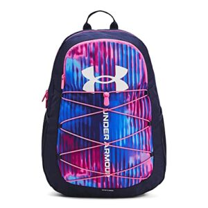 under armour hustle sport backpack, (652) rebel pink/midnight navy/white, one size fits all