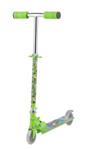 minecraft 2 wheel kick scooter for kids - easy & portable fold-n-carry design, ultra-lightweight, comfortable & safe, durable & easy to ride, minecraft green