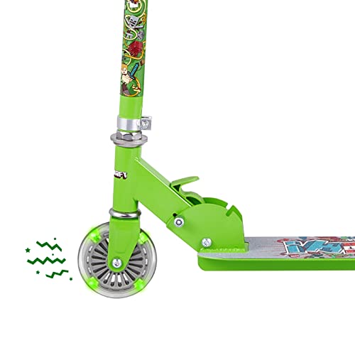 Minecraft 2 Wheel Kick Scooter for Kids - Easy & Portable Fold-N-Carry Design, Ultra-Lightweight, Comfortable & Safe, Durable & Easy to Ride, Minecraft Green