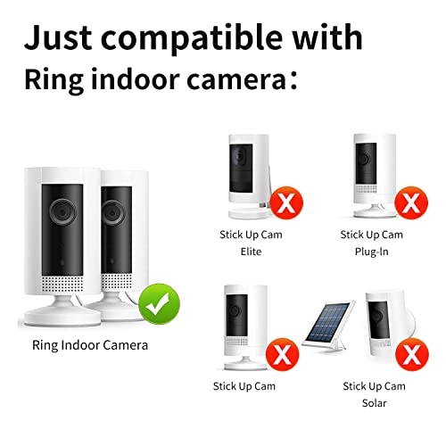 4 Pack Adhesive Wall Mount for Ring Indoor Cam, Strong VHB Stick On - Easy to Install, No Tools Needed, No Mess, No Drilling, Strong Adhesive Mount(Camera is not Included)