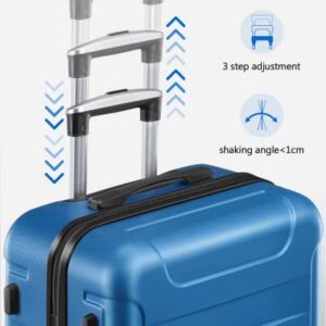 SunnyTour Hardside Luggage Sets with Tag, Luggage 3 Piece Set with Double Spinner Wheels, 28" Expandable Checked Luggage, Blue