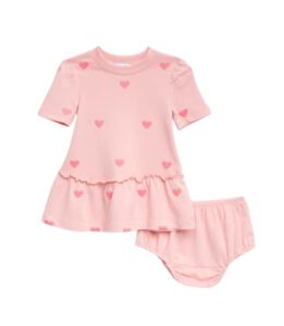 splendid baby girls embroidered heart dress, peach blosson, 6-12m