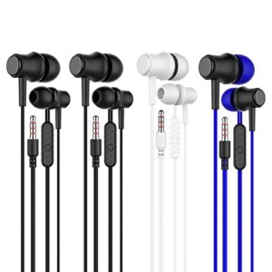 (4 pack) wired earphones, 3.5mm for most devices