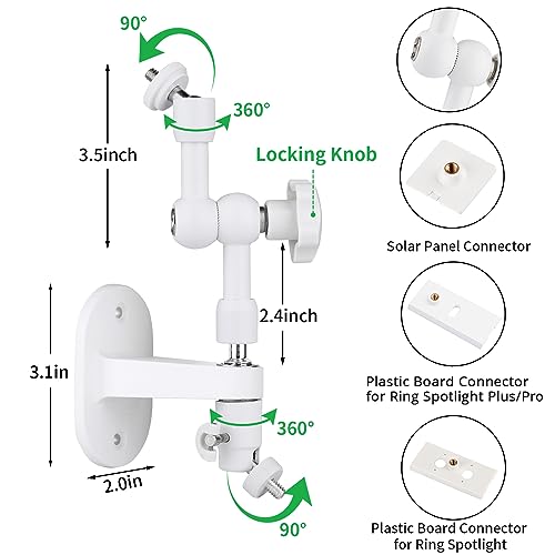 2-in-1 Wall Mount for Ring Solar Panel, Stick Up Cam Battery, Spotlight Cam Battery and Spotlight Cam Plus/Pro (Battery), Adjustable Angle to Get Maximum Sunlight for Your Ring Solar Panel