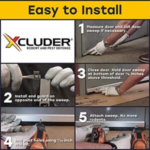 Xcluder 48" Low-Profile Door Sweep, Dark Bronze – Seals Out Rodents & Pests, Enhanced Weather Sealing, Easy to Install; Door Seal Rodent Guard; Rodent Proof