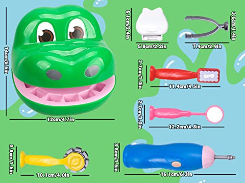 Crelloci Color Dough Dentist Set Tools Crocodile Doctor Modeling Clay Kit Drill and Fill Dough Art & Craft DIY Playset for Toddlers Kids 3 Years and Up Toys Party Birthday Gift.