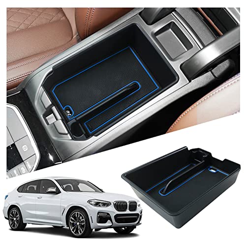 Center Console Organizer for BMW X3 X4 2018+ Automotive Consoles & Organizers BMW X3 X4 Accessories Armrest Storage Box Glove Tray Compatible with 2018 2019 2020 2021 2022 2023 BMW X3 G01 X4 G02