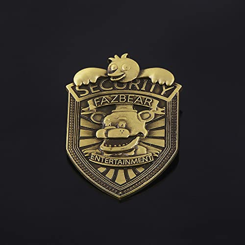 FNAF Fazbear Security Guard Badge - Freddy's Costume Cosplay Brooch Pin For Men Women (XZFANF)