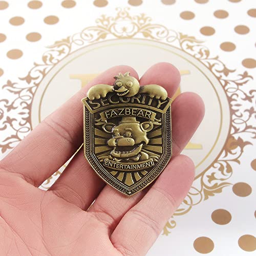 FNAF Fazbear Security Guard Badge - Freddy's Costume Cosplay Brooch Pin For Men Women (XZFANF)