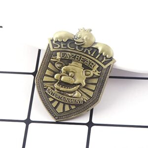 FNAF Fazbear Security Guard Badge - Freddy's Costume Cosplay Brooch Pin For Men Women (XZFANF)