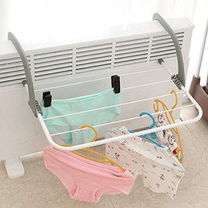 Asixxsix Portable Clothes Drying Rack, Retractable Folding Hanging Drying Rack for Balcony Railings Windowsill, Folding Towel Rack Clothes Hanger Lundry Drying Rack for Indoor Outdoor