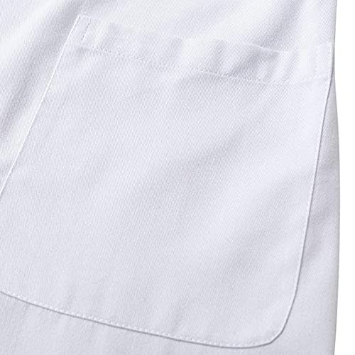 ViYW Professional Lab Coat for Women Long Sleeve White Button Down Jackets Midi Length Notch Lapel Nurse Jacket with Pockets