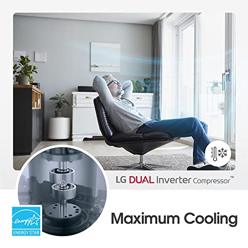 LG 10000 BTU Portable Air Conditioners Dual Inverter [2023 New] Wheels Easy Install & Mobility WiFi Enabled App Ultra-Quite Cools 450 Sq.Ft 3-in-1 AC Unit Home Room White LP1022FVSM