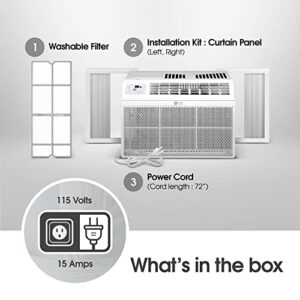 LG 5800 BTU Window Air Conditioners [2023 New] Remote Control Ultra-Quite Compact-size Washable Filter Multi-Speed Fan Cools 260 Sq.Ft. Small Room AC Unit Easy Install White LW6023R