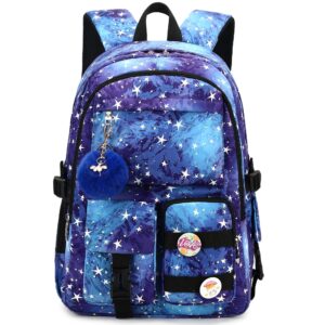 hidds laptop backpacks 16 inch school bag college backpack anti theft travel daypack bags bookbags for teens girls women students (galaxy blue)