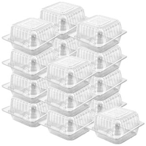 axe sickle 100 count 5 x 5 inch clear plastic hinged take out containers clamshell takeout tray disposable food clamshell containers for dessert, cakes, cookies, salads, pasta, sandwiches