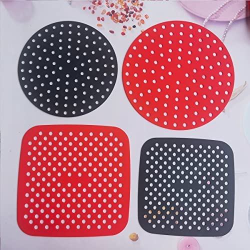 8.5" Square4PcsReusableSilicone Air Fryer Linersfor Air Frying, Steaming and Oven Baking Easy Clean Air Fryer