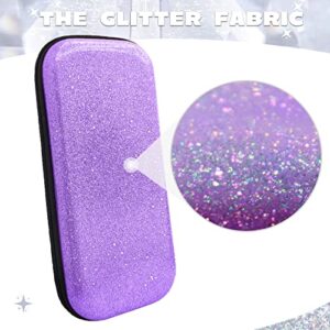 Glitter Carrying Case for Nintendo Switch and Switch OLED Console,Purple Hard Travel Case Shell Pouch for Nintendo Switch Console & Accessories,Protective Carry Case Compatible with Nintendo for Girls