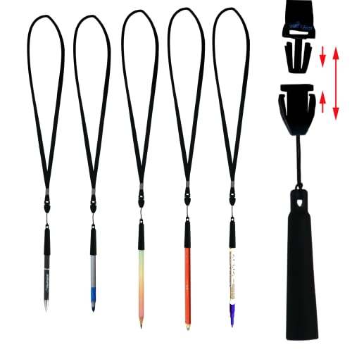 22 Anti-Loss Black Lanyard Pen Holder Silicone Pen Necklace for Teachers Construction Workers Doctors Nurses Attendants Carpenters Contractors Professionals Easy to Insert and Remove Easy to Write