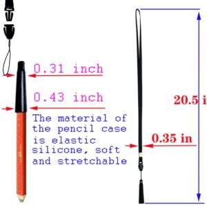 22 Anti-Loss Black Lanyard Pen Holder Silicone Pen Necklace for Teachers Construction Workers Doctors Nurses Attendants Carpenters Contractors Professionals Easy to Insert and Remove Easy to Write