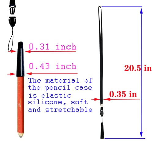 22 Anti-Loss Black Lanyard Pen Holder Silicone Pen Necklace for Teachers Construction Workers Doctors Nurses Attendants Carpenters Contractors Professionals Easy to Insert and Remove Easy to Write