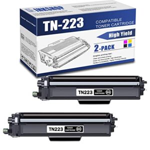 tn223 compatible tn-223 black toner cartridge replacement for brother tn-223 mfc-l3770cdw mfc-l3710cw hl-3210cw dcp-l3510cdw toner.(2 pack)