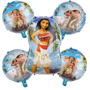 5 Pcs Foil Balloons for Moana Birthday Party Baby Shower Decorations… (Moana1)