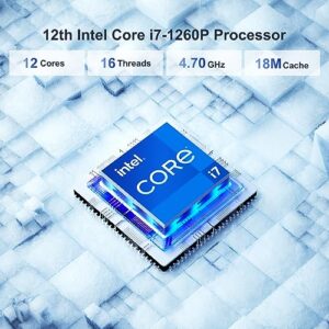 Intel NUC 12 Pro, Newest 12th Gen Core i7-1260P (12 Cores & 4.7GHz)Low Power, 16GB DDR4 RAM & 512GB NVMe, Intel Iris Xe Graphics 8K, WiFi 6E, Gaming Mini Pc with Vesa Mounting Bracket, Windows 11 Pro