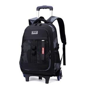 ETAISHOW Camo Rolling Backpack for Boys Kids Backpack with Wheels Wheeled Bookbag Trolley School Bag