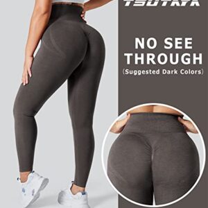 TSUTAYA Seamless Workout Scrunch Leggings for Women Butt Lifting Tummy Control Women's High Waisted Gym Yoga Pants