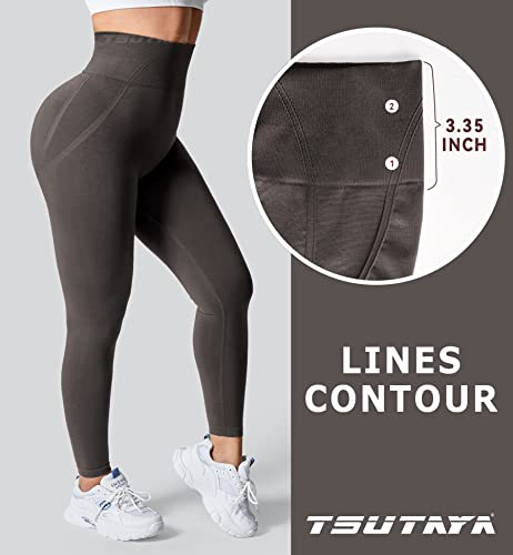 TSUTAYA Seamless Workout Scrunch Leggings for Women Butt Lifting Tummy Control Women's High Waisted Gym Yoga Pants