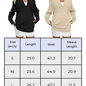 LILLUSORY Women's Pullover Soft Oversized Sweatshirts 1/4 Zip Western 2023 Trending Fall Clothes Oversized Sweater Tops Black