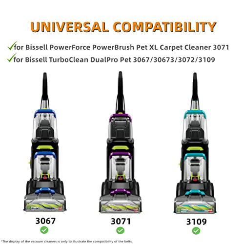JEDELEOS Replacement Belts for Bissell 3071, 3072, 3067, 3072, 3109 PowerForce PowerBrush Pet XL and TurboClean DualPro Pet Carpet Cleaner, Replace Part 1626502 (Pack of 2)