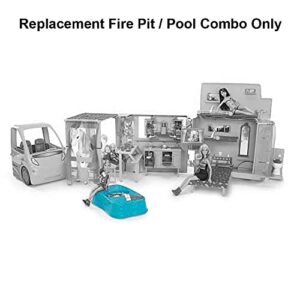 Barbie Replacement Part Camping Van - X8410 Sisters RV Camping Van Playset ~ Replacement Fire Pit / Pool Combo