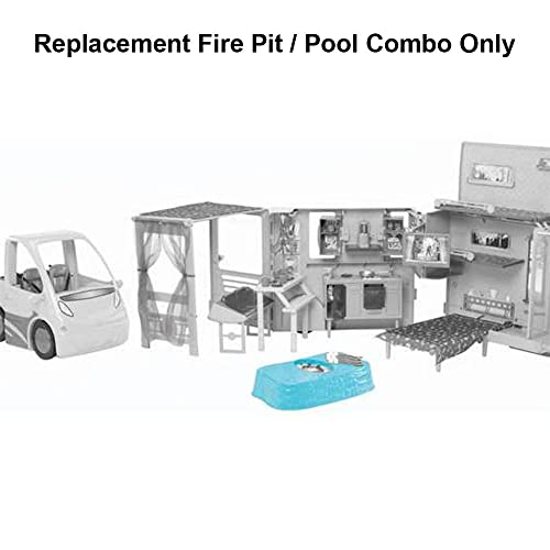 Barbie Replacement Part Camping Van - X8410 Sisters RV Camping Van Playset ~ Replacement Fire Pit / Pool Combo