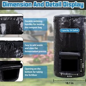 MyLifeUNIT Compost Bins Outdoor, Reusable Yard Waste Bags, 34 Gallon (2 Pack)