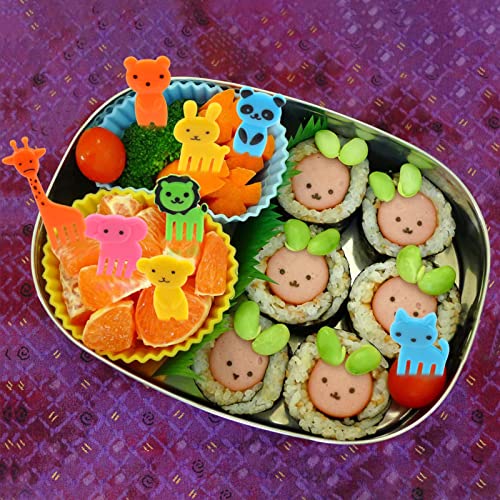 Cadeya 60 Pcs Silicone Lunch Box Dividers, Bento Lunch Box Dividers with Food Picks for Lunch Containers Accessories