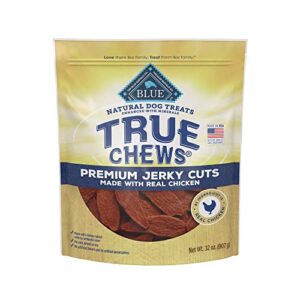 blue buffalo true chews premium jerky cuts natural dog treats, chicken 32 oz bag