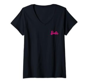 barbie - barbie classic logo v-neck t-shirt