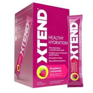 xtend healthy hydration | superior hydration powder packets | electrolyte drink mix | 3 essential amino acids | nsf certified for sport | 15 sticks,